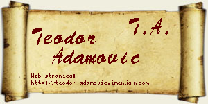 Teodor Adamović vizit kartica
